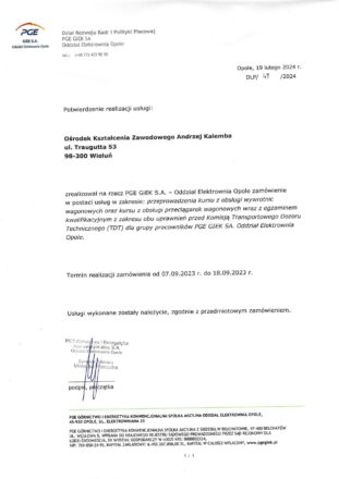 Referencje PGE Opole Referencje PGE Opole