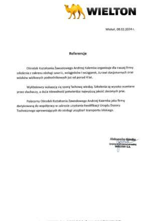 Referencje Wielton Wieluń Referencje Wielton Wieluń