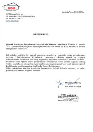 referencje Dom Jaracz referencje Dom Jaracz