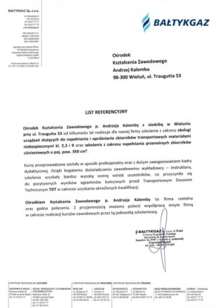 referencje bałtyk gaz wieluń referencje bałtyk gaz wieluń