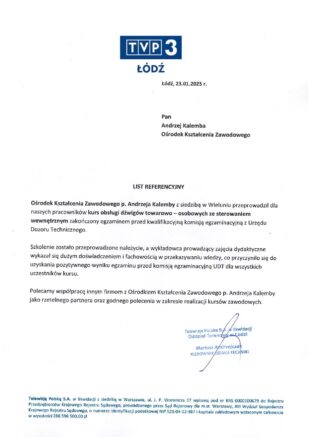 Referencje TVP3 Łódź Referencje TVP3 Łódź